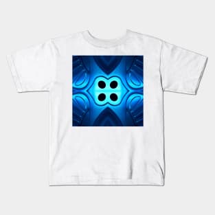 stainless steel sinks in futuristic patterns gunmetal blue TWO Kids T-Shirt